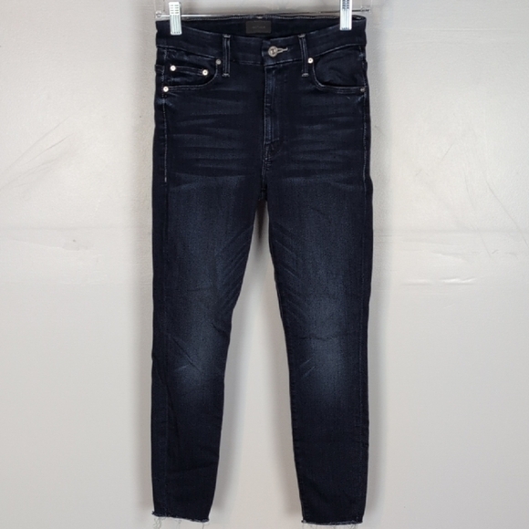 Mother High Waisted Looker Ankle Fray Jeans - Picture 1 of 12